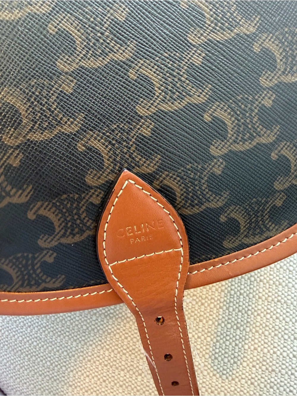 Celine Medium Folco Triomphe Canvas Crossbody Bag - Picture 8 of 10